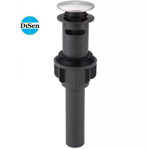 DiSen Clogfree Bathroom Faucet Vanity Sink Plastic Pop-Up Drain Stopper with Overflow,Brush Nickle