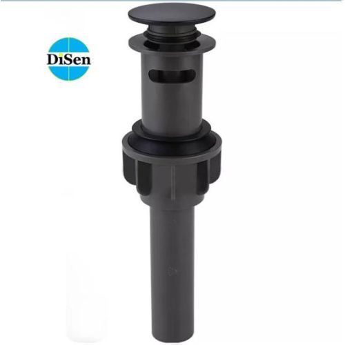 DiSen Clogfree Bathroom Faucet Vanity Sink Plastic Pop-Up Drain Stopper with Overflow,Brush Nickle