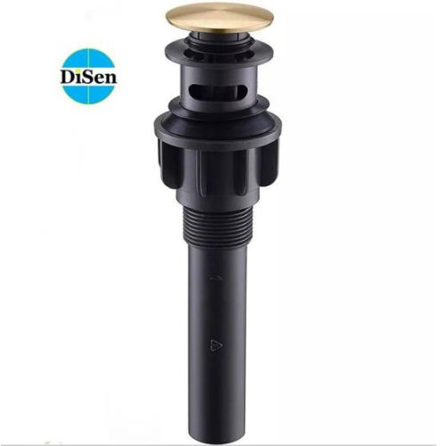 DiSen Clogfree Bathroom Faucet Vanity Sink Plastic Pop-Up Drain Stopper with Overflow,Brush Nickle