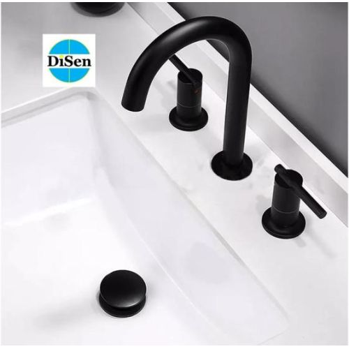 DiSen Clogfree Bathroom Faucet Vanity Sink Plastic Pop-Up Drain Stopper with Overflow,Brush Nickle