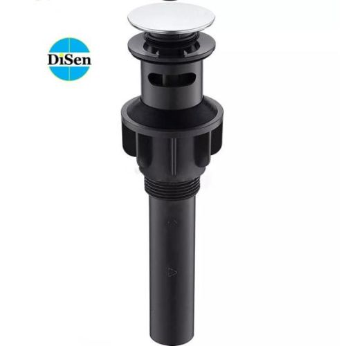 DiSen Clogfree Bathroom Faucet Vanity Sink Plastic Pop-Up Drain Stopper with Overflow,Brush Nickle