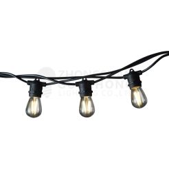 LOW VOLTAGE, 20 E27 FIXED SOCKET, OUTDOOR COMMERCIAL WEATHERPROOF STRING LIGHT, S14. BULBS, 20M CORD