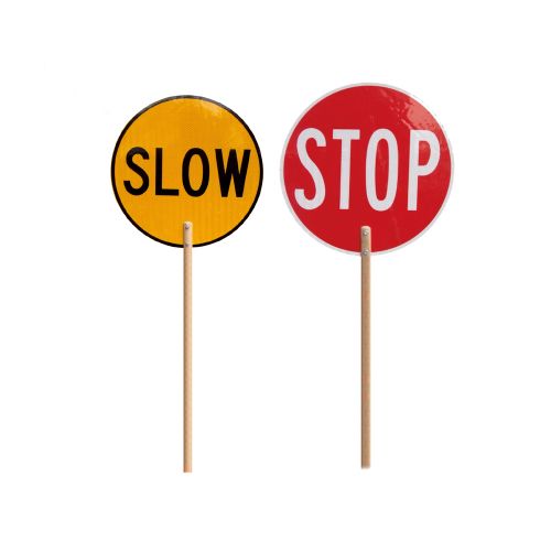 Traffic Control Stop Slow Sign