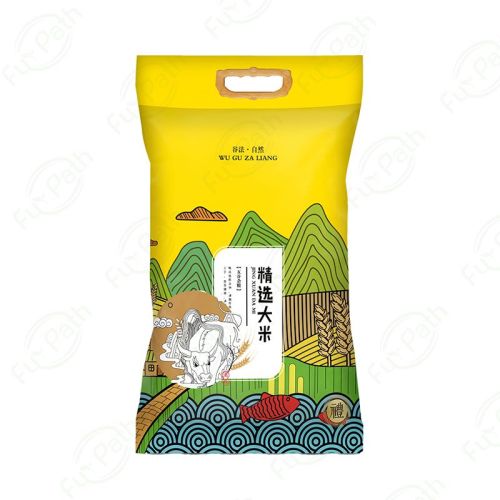 Back middle seal bag for rice packaging