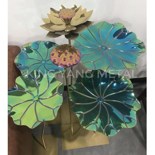 ​​Colorful Lotus Sculpture Stainless Steel